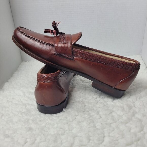 Allen Edmonds Maxfield Men\'s Slip-On Loafer Size 11 Brown Leather Tassel Braid main image 11